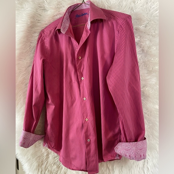 Robert Graham Mens Fitted Button Down Long Sleeve Shirt-Size 42/16.5-Small size - Picture 2 of 13